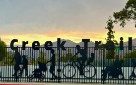 Photo of signage at the creek trail