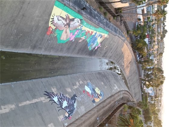 Photo of art in the creek trail