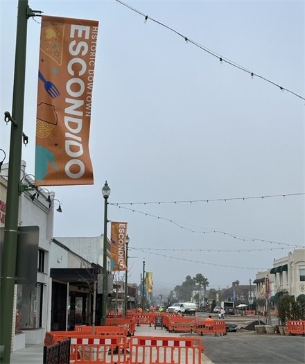 Street sign of historic downtown.