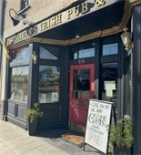 Businesses open during construction! Front of O'Sullivan's Irish Pub & Restaurant 