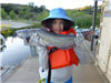 Grace Oswald of Rancho Bernardo, 4.05 pound catfish caught 6-16-16 using cut mackerel near Bass Poin