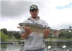 Alex Povarnitson of Escondido, 8.75 pound Trout caught 5-4-06 on Rainbow Powerbait on Senior Shoreli