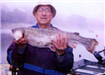 Frank Romeo of Escondido, 9.00 pound Trout caught 3-29-01 on Green Power Worm at Senior Shoreline