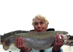 Lois Gros, 7.31 pound Trout caught 1-21-01 on Nightcrawler at Willow Cove