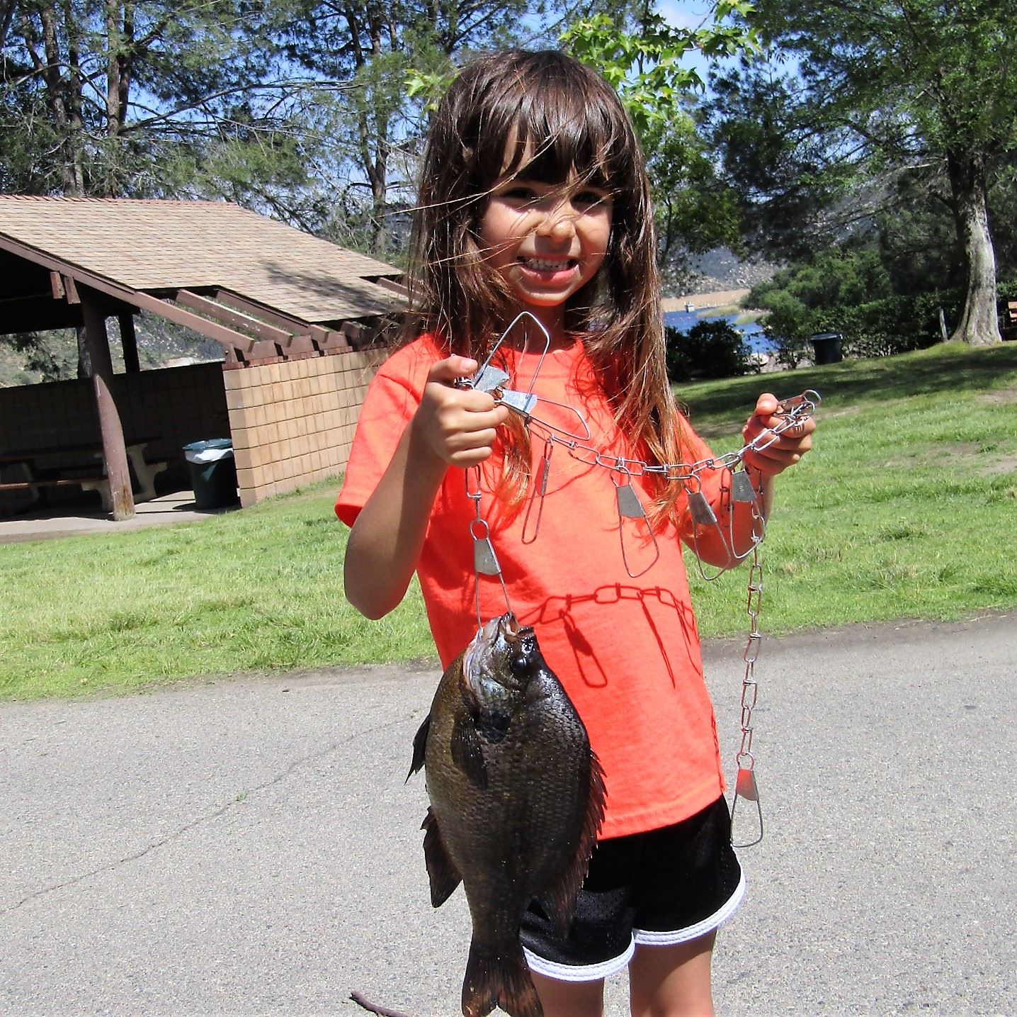 Desiree Ruppert with a 1 Pound 8 Ounces Bluegill caught on a meal worm off Pier 22 (1st fish ever) 4-13-17