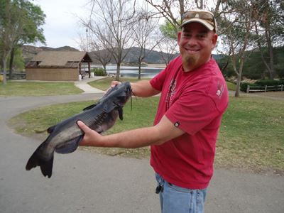 Jay Romaro of Fallbrook, 9.2 Pounds Catfish caught on Nightcrawler in Whisker Bay
