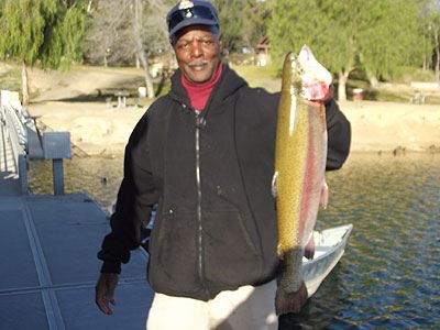 Dave Hudson of Oceanside, 10.85 Pounds Trout caught on 3 Pounds Test Line inside Catfish Cove