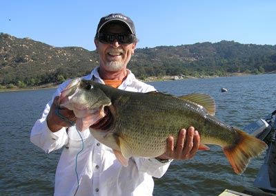 Sam Bush of Carlsbad, 11.01 pound Bass caught and released on 10-2-10 on Yellow Plastic Worm at Sout