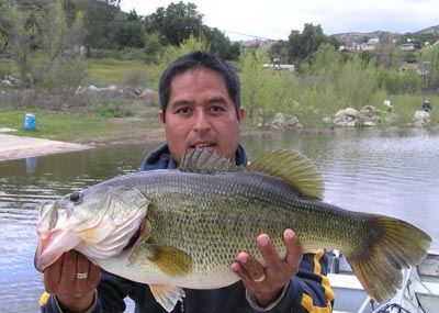 Rod Kiar of Escondido, 12.25 pound Bass caught and released 4-01-10 on Watermelon Colored Plastic Ba