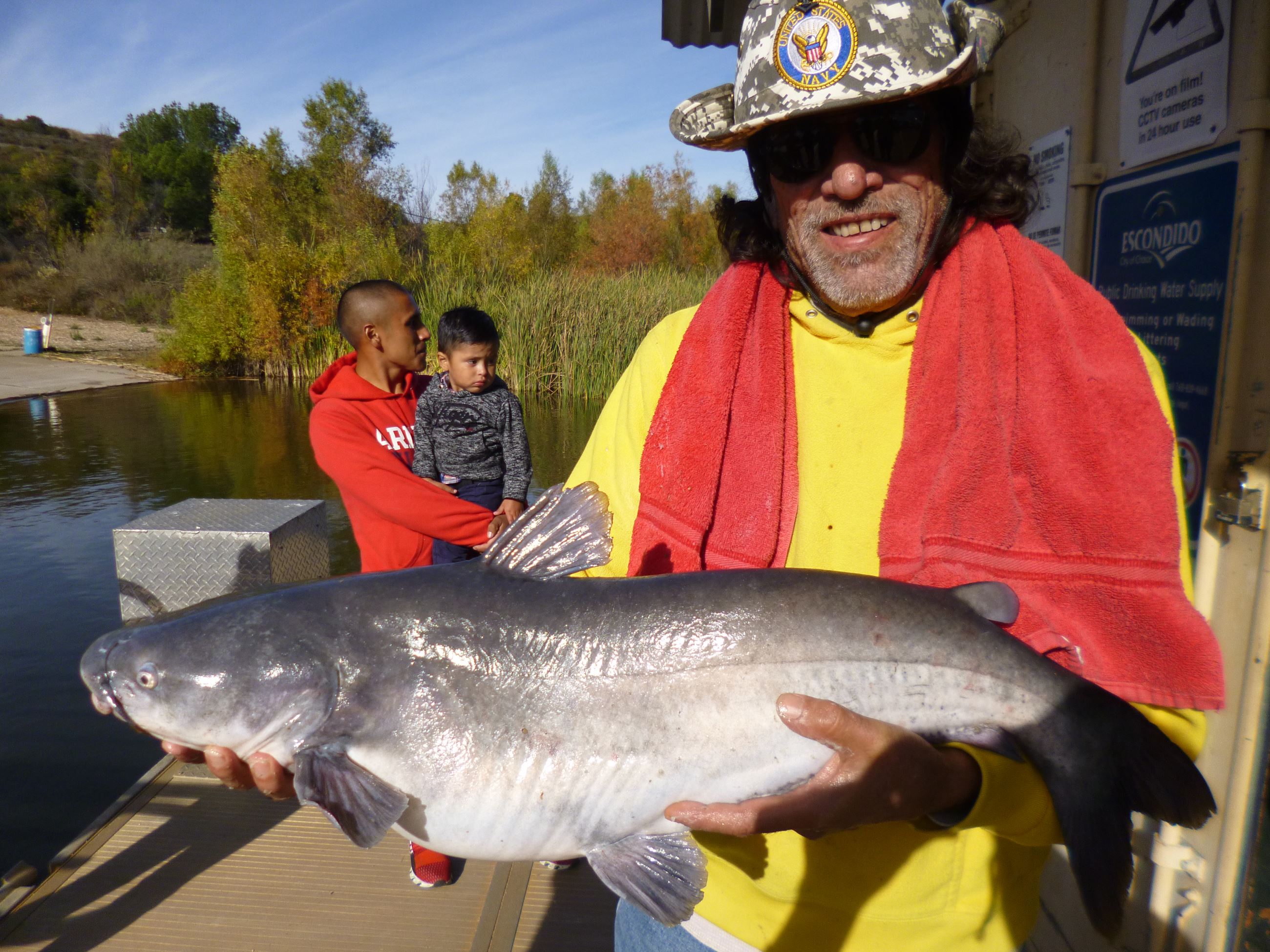 Tony Flores of Escondido, 17.00 pound catfish caught 12-1-19 using cut mackerel at West Buoy Line.