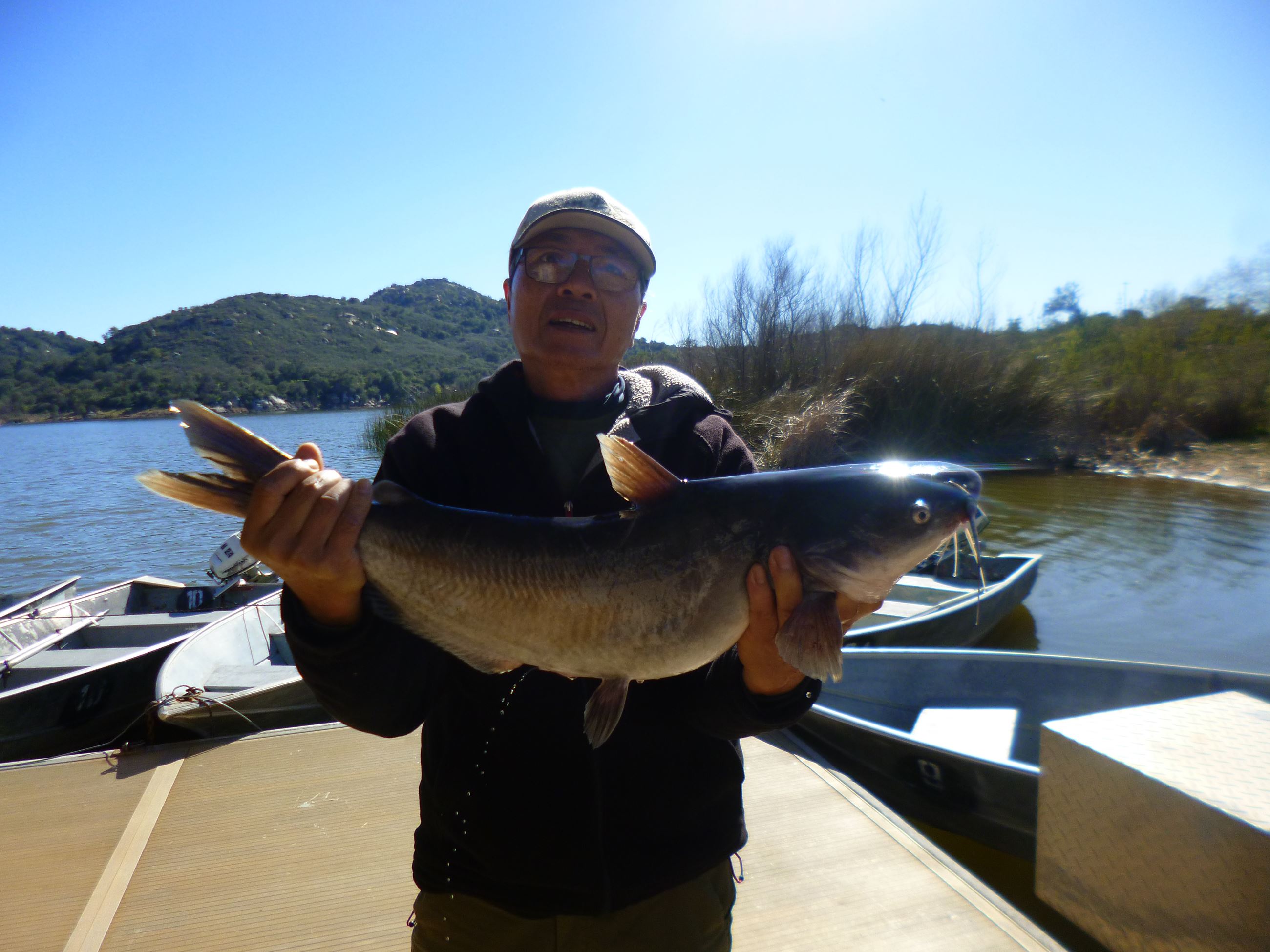 Vu Tien of San Diego, 8.70 pound catfish caught 3-2-23 using cut mackerel at the Crappie Float