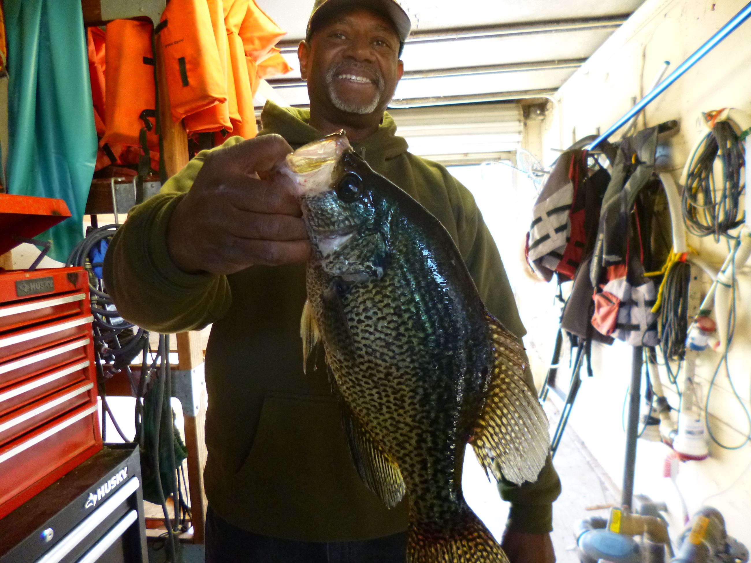 Wendell Jackson of Escondido, 2.10 crappie caught 11-19-17 using a live golden shiner in Boat Dock C