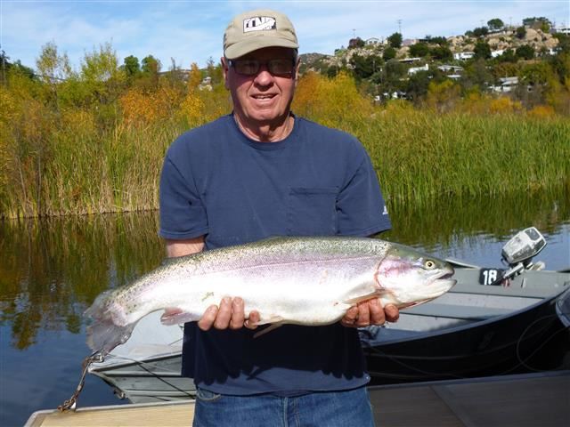 David James, 11.10 pound trout caught 12-20-16 using rainbow powerbait on Senior Shoreline.