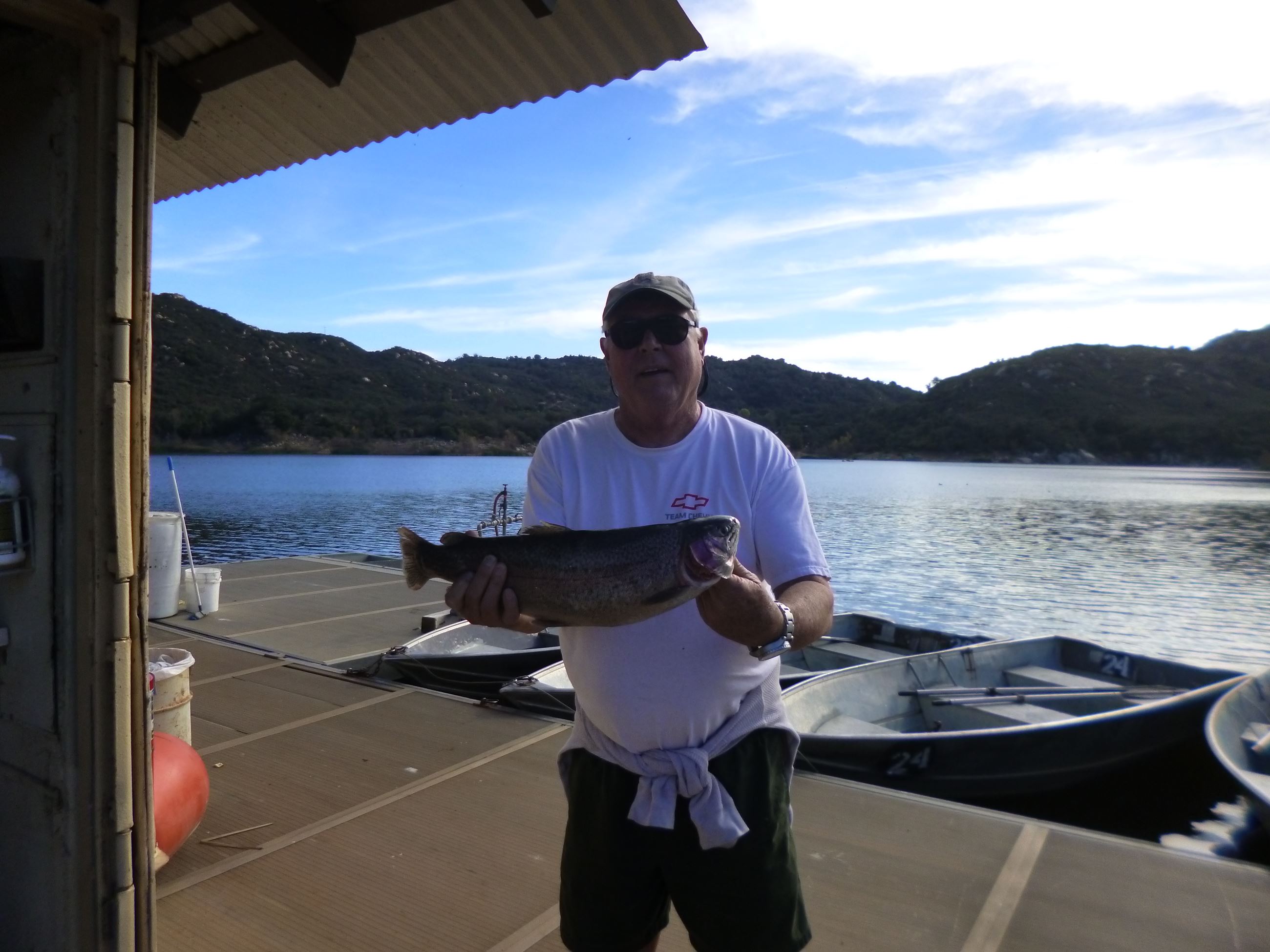 David Tiller of Vista, 5.40 pound trout caught 1-17-18 using a nightcrawler west of Senior Shoreline