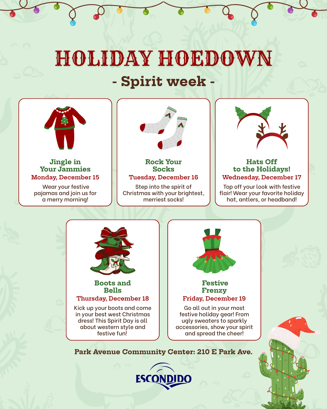 Holiday Hoedown 2025 Spirit Week